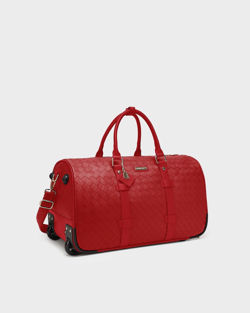 Bodega Explorer Rolling Duffle Set in Red