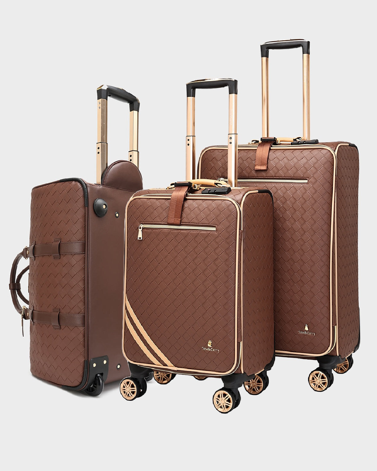 Bodega Rolling Luggage Set in Brown