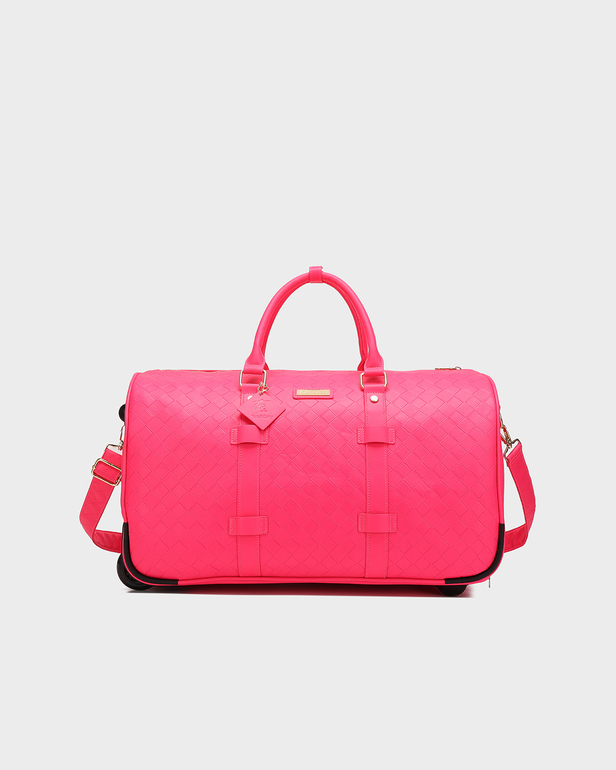 Bodega Rolling Duffle Bag in Neon Pink