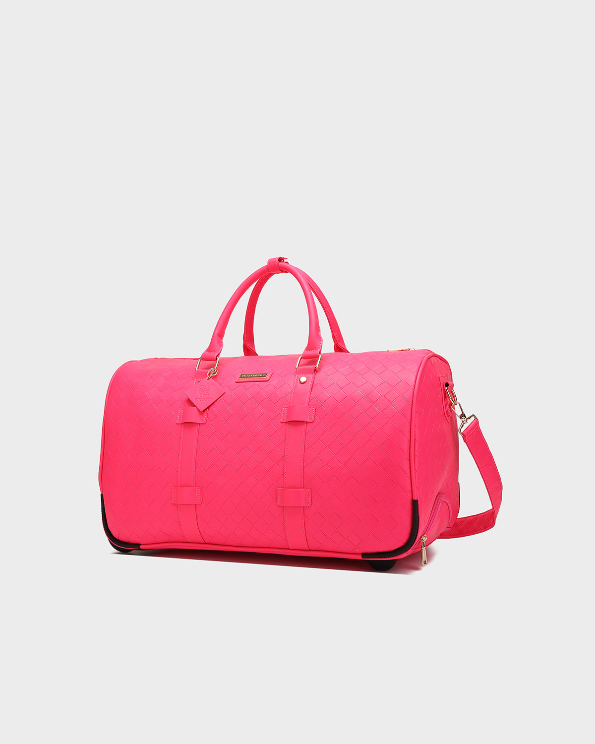 Bodega Rolling Duffle Bag in Neon Pink