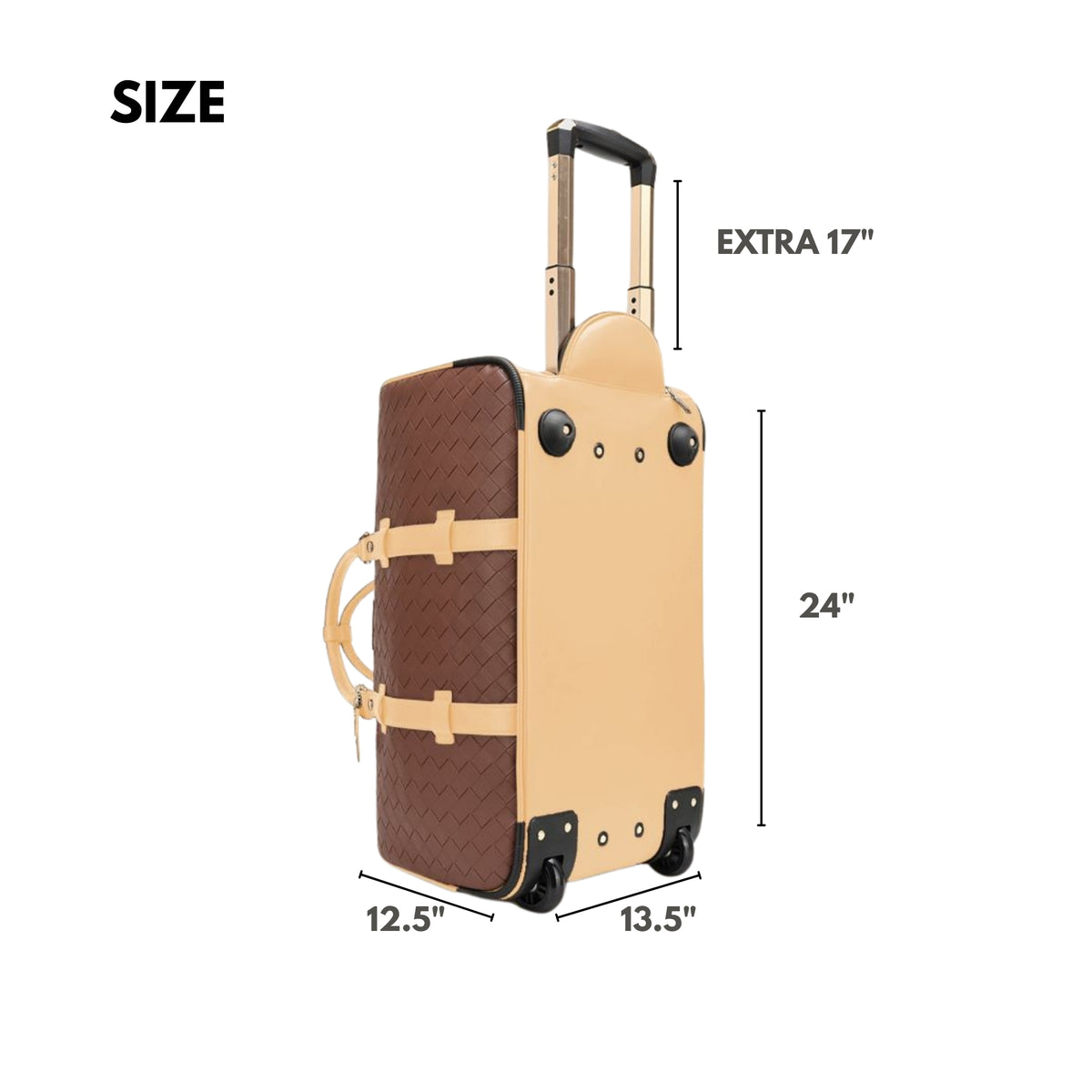 Tote&Carry Bodega Genesis Rolling Duffle in Beige — material detail