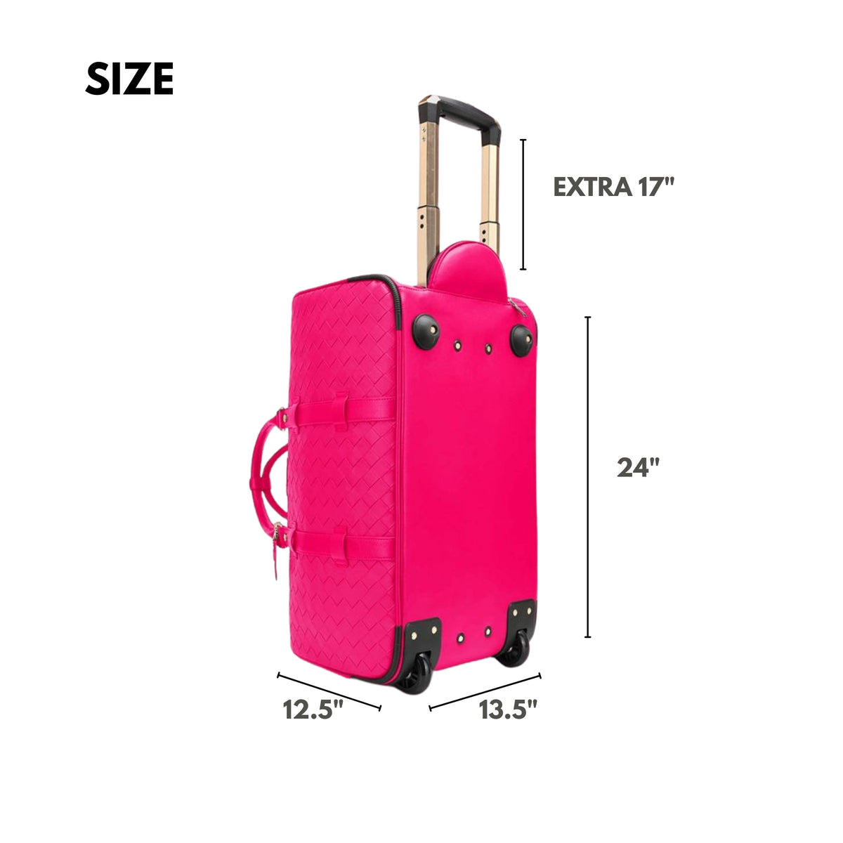 Tote&Carry Bodega Rolling Duffle Bag in Neon Pink — material detail