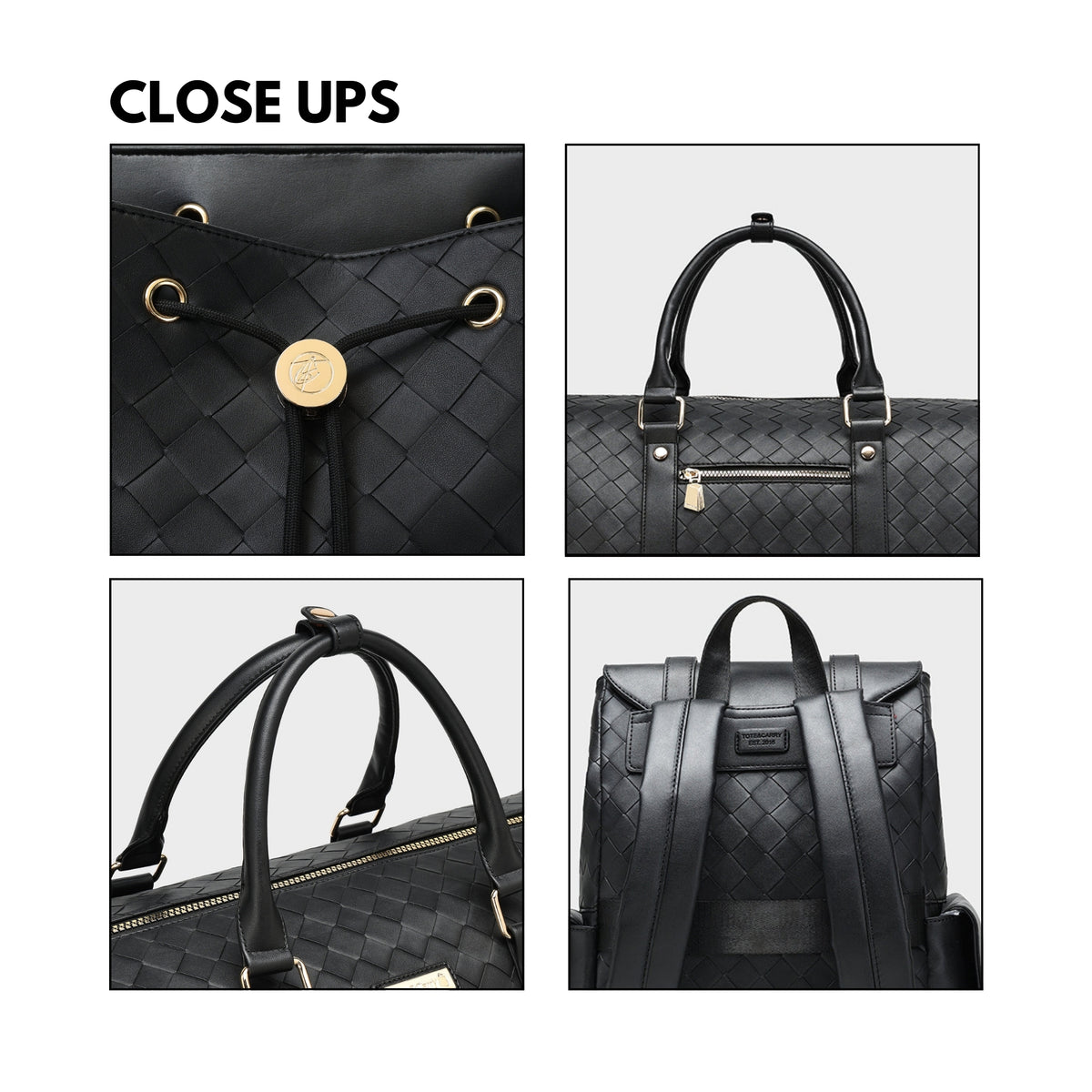Tote&Carry Bodega Explorer Rolling Duffle Set in Black — size guide