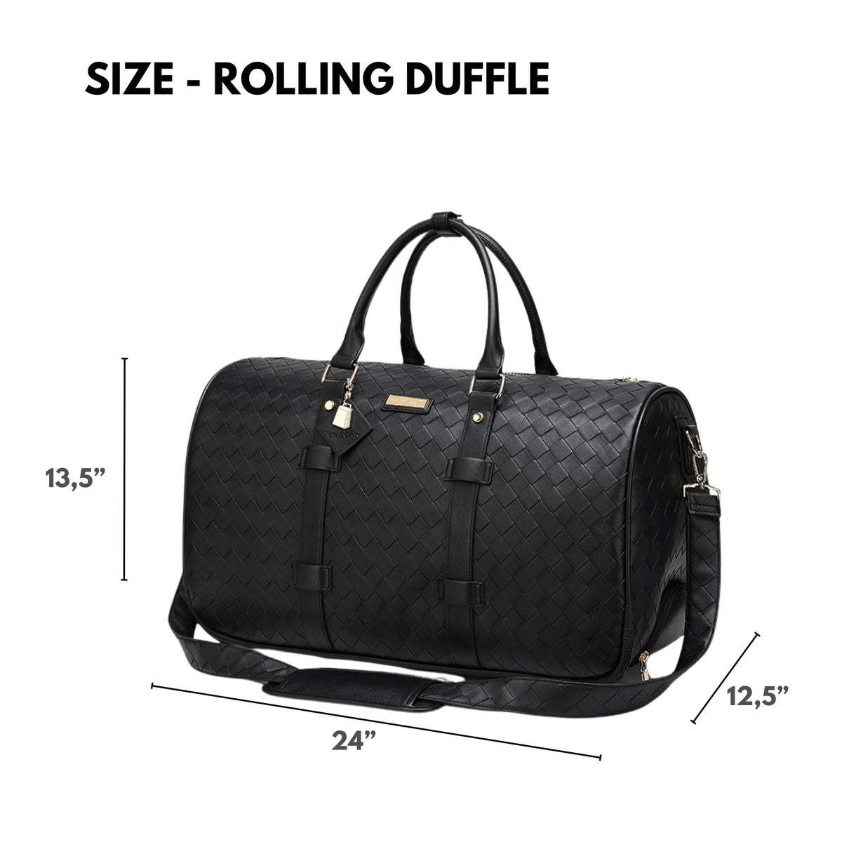 Tote&Carry Bodega Explorer Rolling Duffle Set in Black — storage and compartments