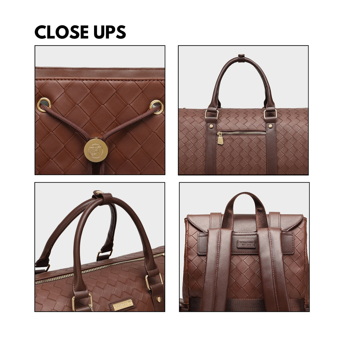 Tote&Carry Bodega Explorer Rolling Duffle Set in Brown — size guide