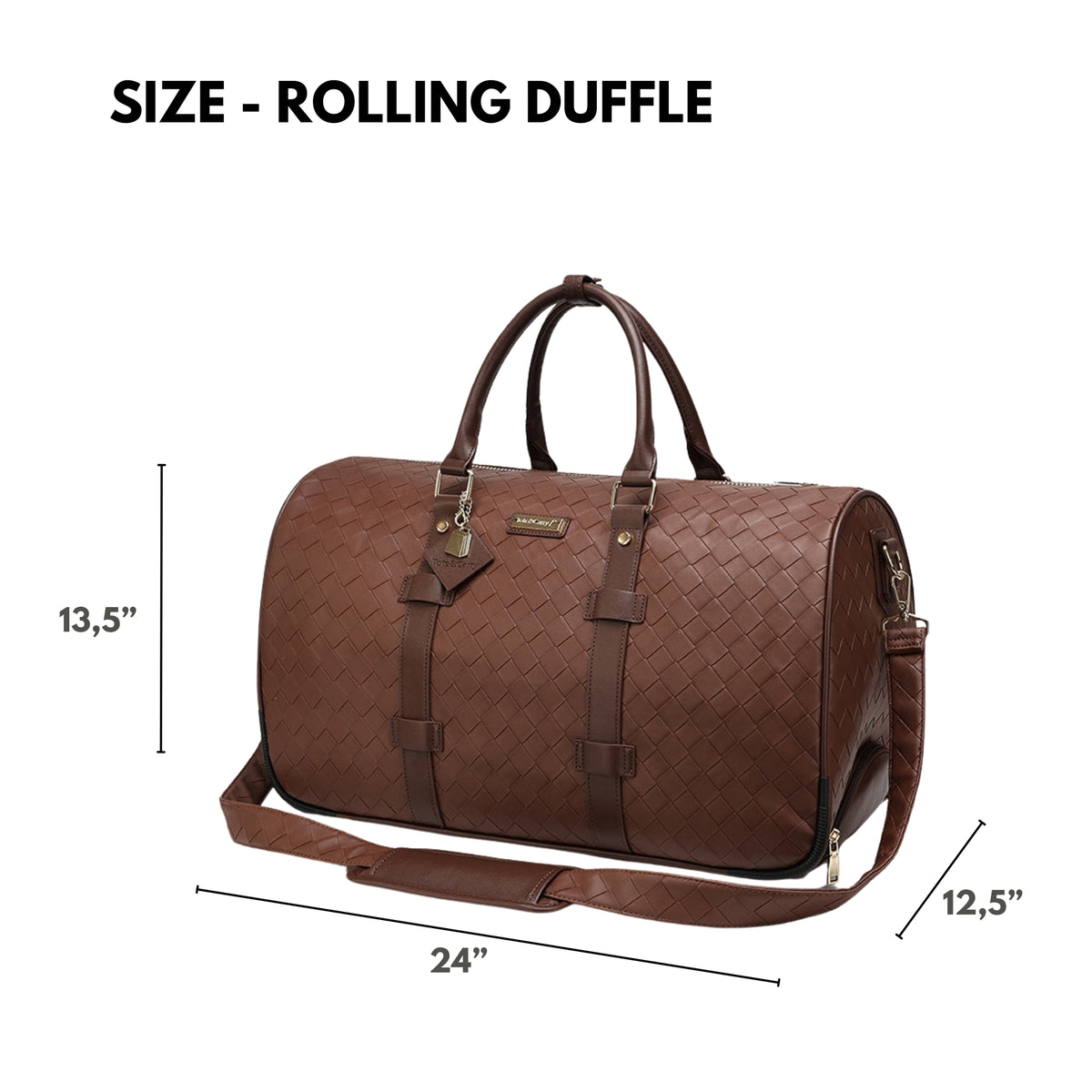 Tote&Carry Bodega Explorer Rolling Duffle Set in Brown — storage and compartments
