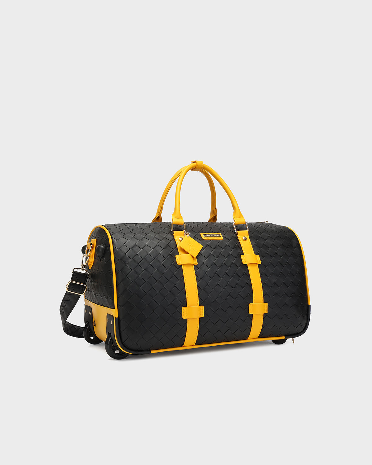 Bodega Traveler Rolling Duffle in Black & Yellow