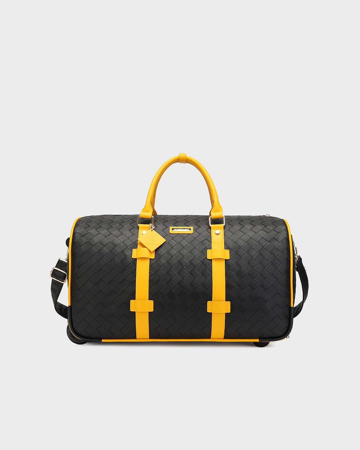Bodega Traveler Rolling Duffle in Black & Yellow