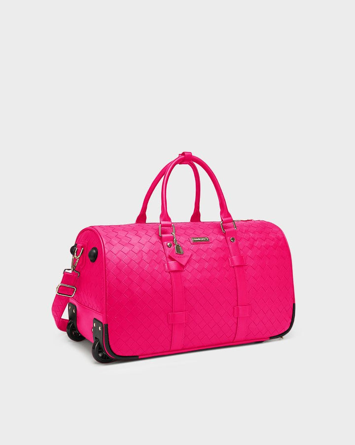 Bodega Traveler Rolling Duffle in Neon Pink