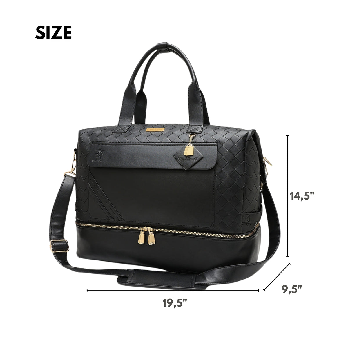 Tote&Carry Bodega Weekender Duffle Bag in Black — material detail