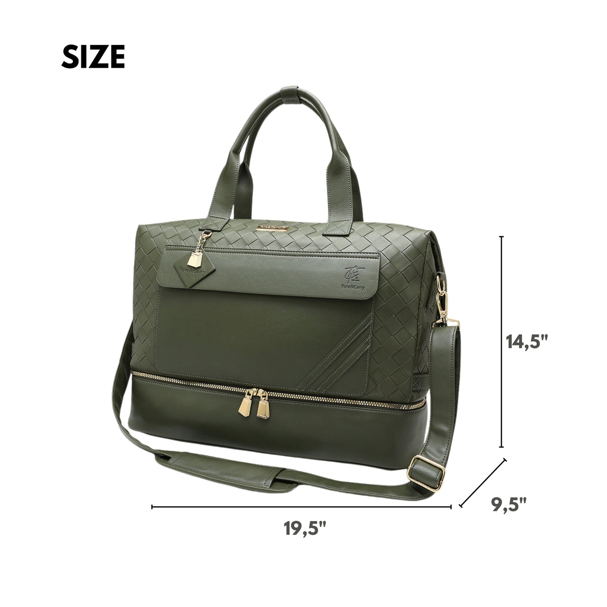 Tote&Carry Bodega Weekender Duffle Bag in Olive Green — material detail