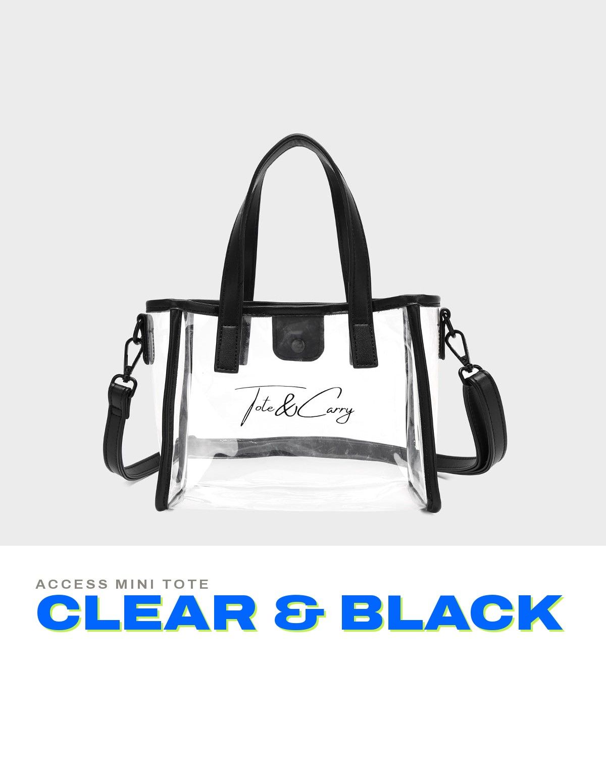 Access Mini Tote in Clear & Black — A+ 1