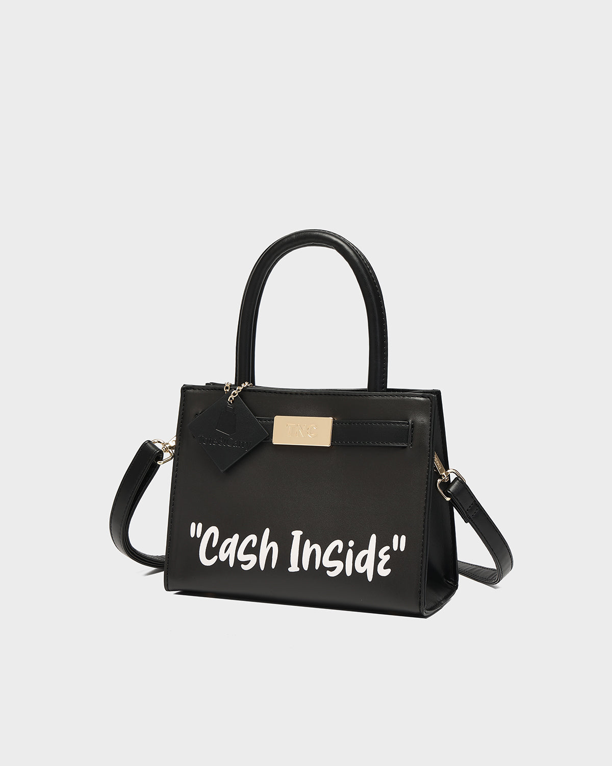 Cash Inside Mini Tote in Black