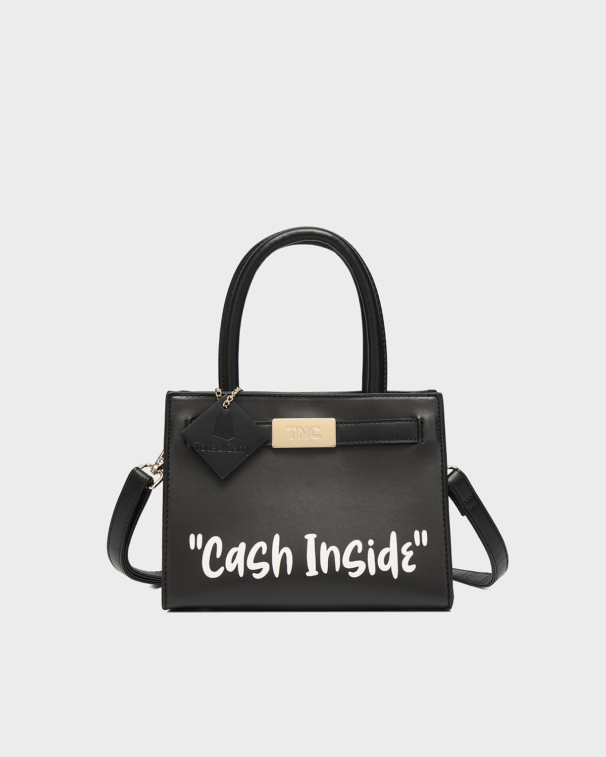 Cash Inside Mini Tote in Black