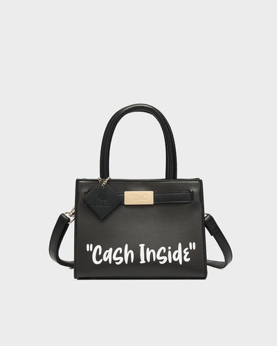 Cash Inside Mini Tote in Black