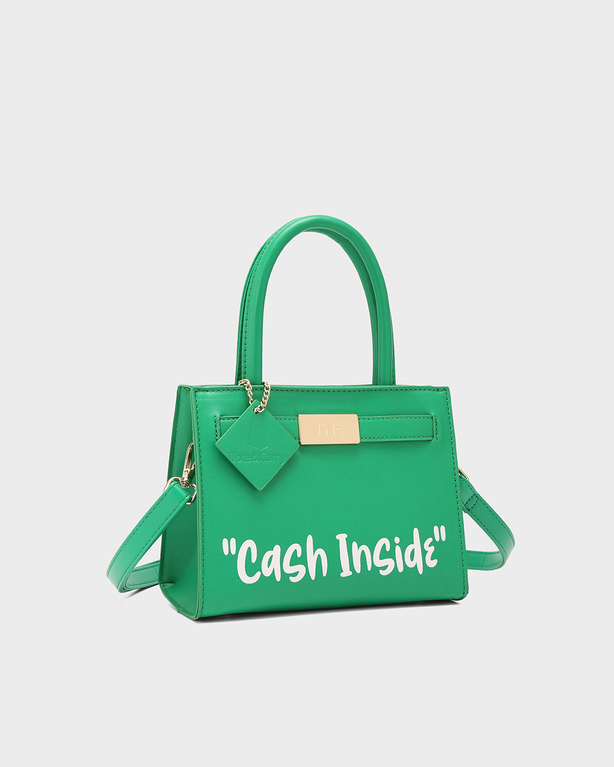 Cash Inside Mini Tote in Green
