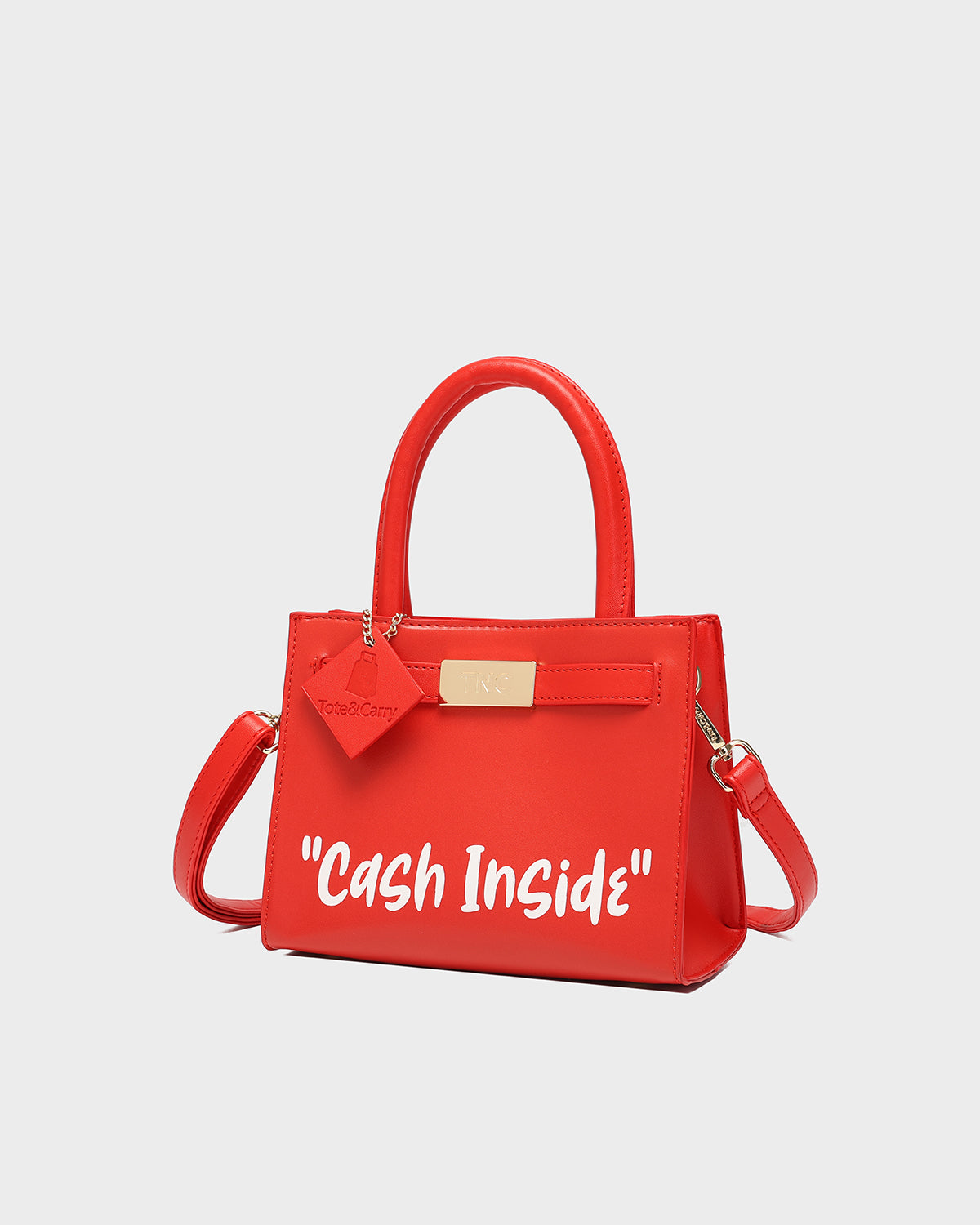 Cash Inside Mini Tote in Red