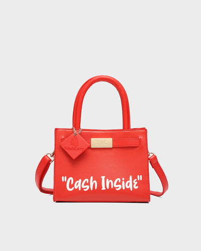 Cash Inside Mini Tote in Red