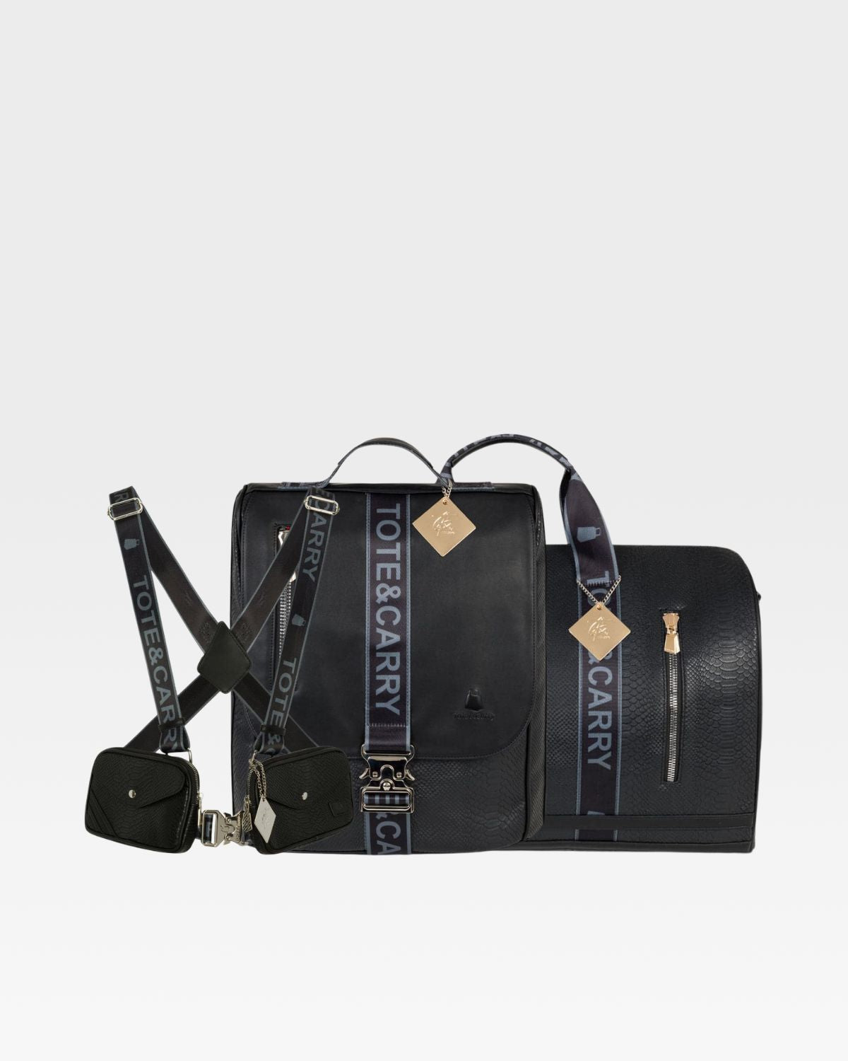 Caution Tape Travel Set in Black