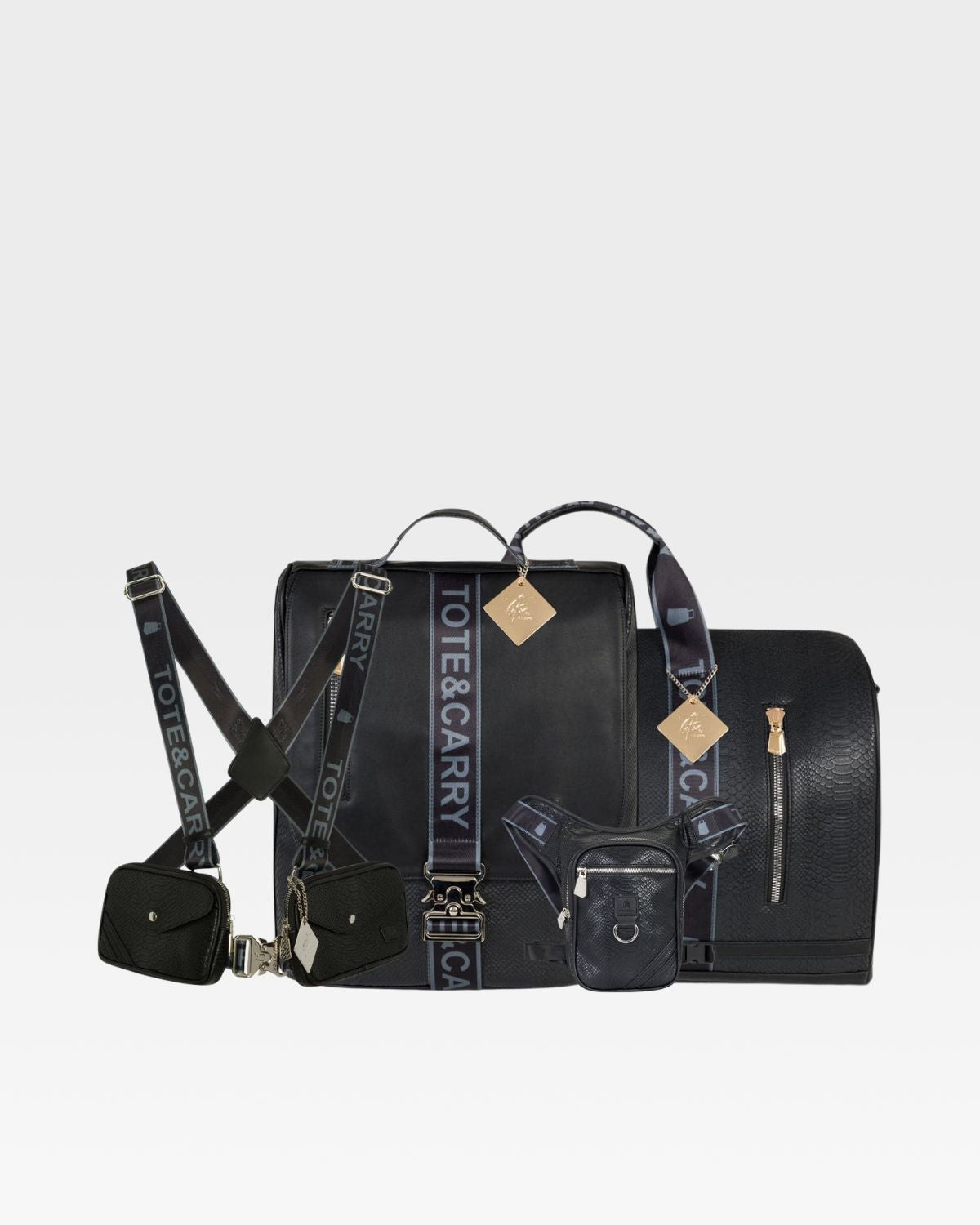 Caution Tape Travel Set in Black