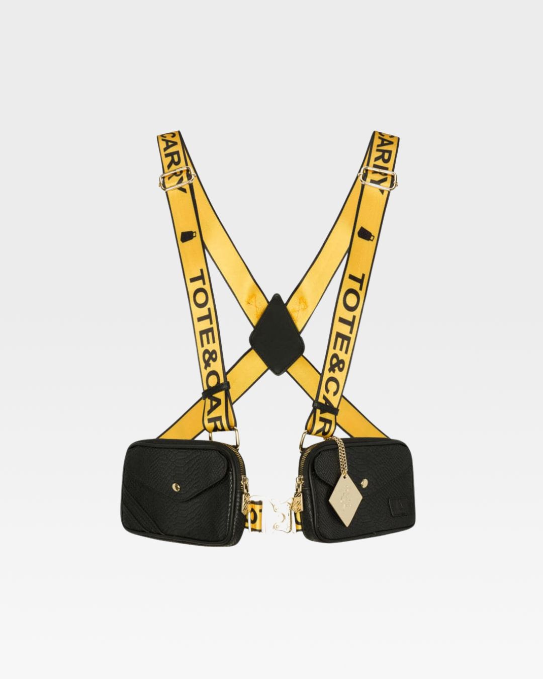 Caution Tape Travel Set in Black & Yellow