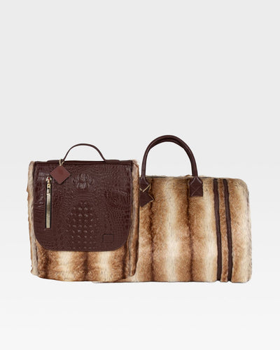 Chinchilla Travel Set in Dark Brown