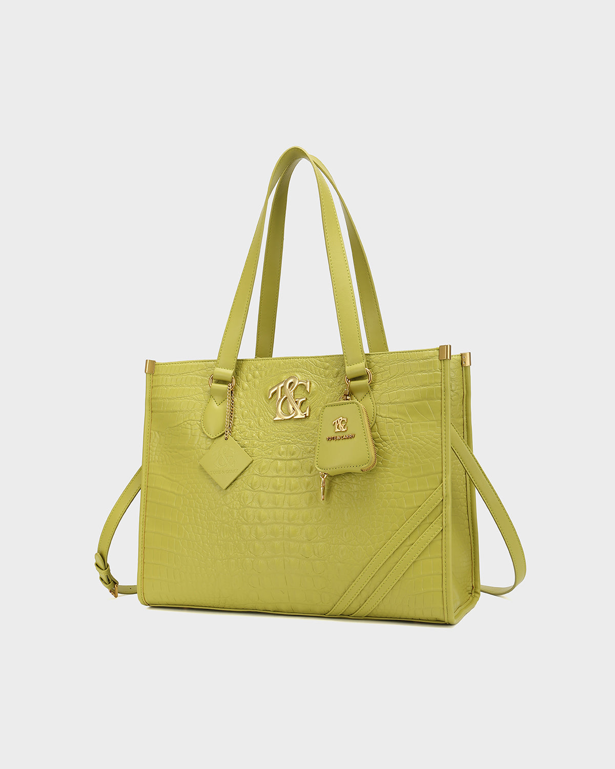 City scape Tote in Avocado Green