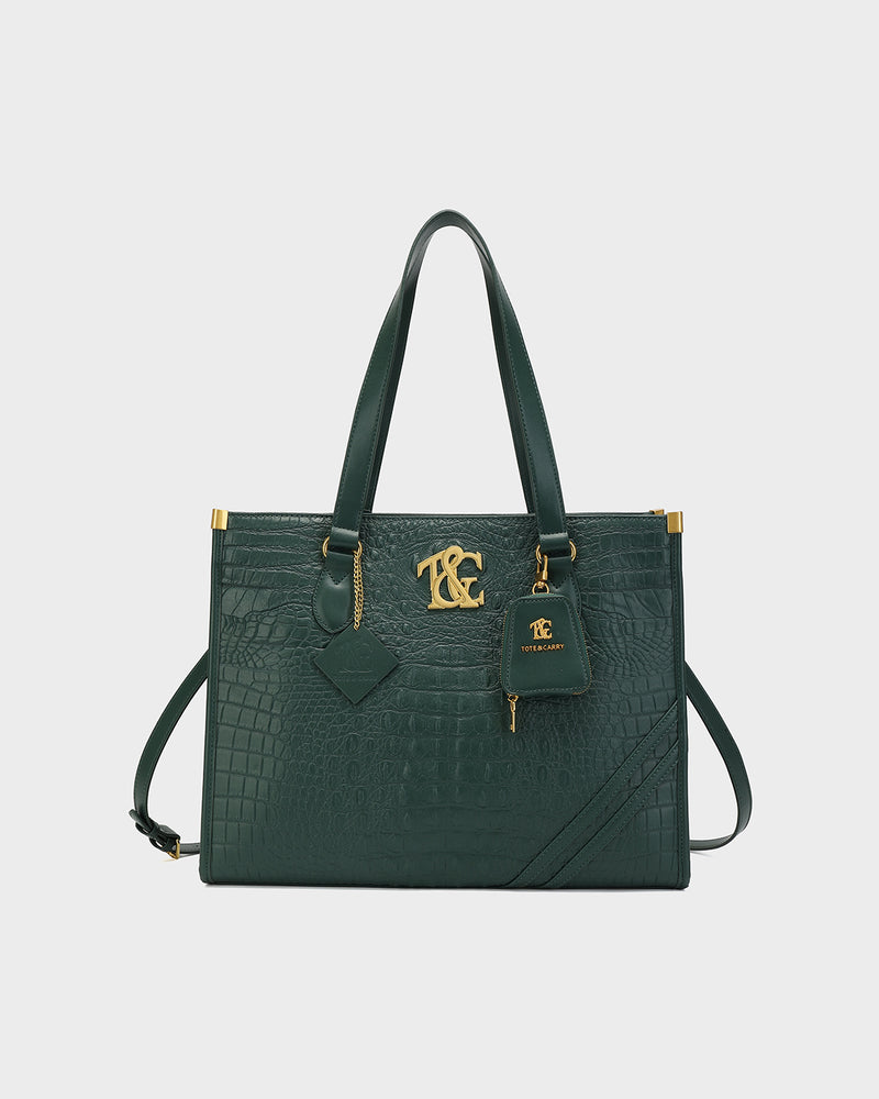 City scape Tote in Emerald Green
