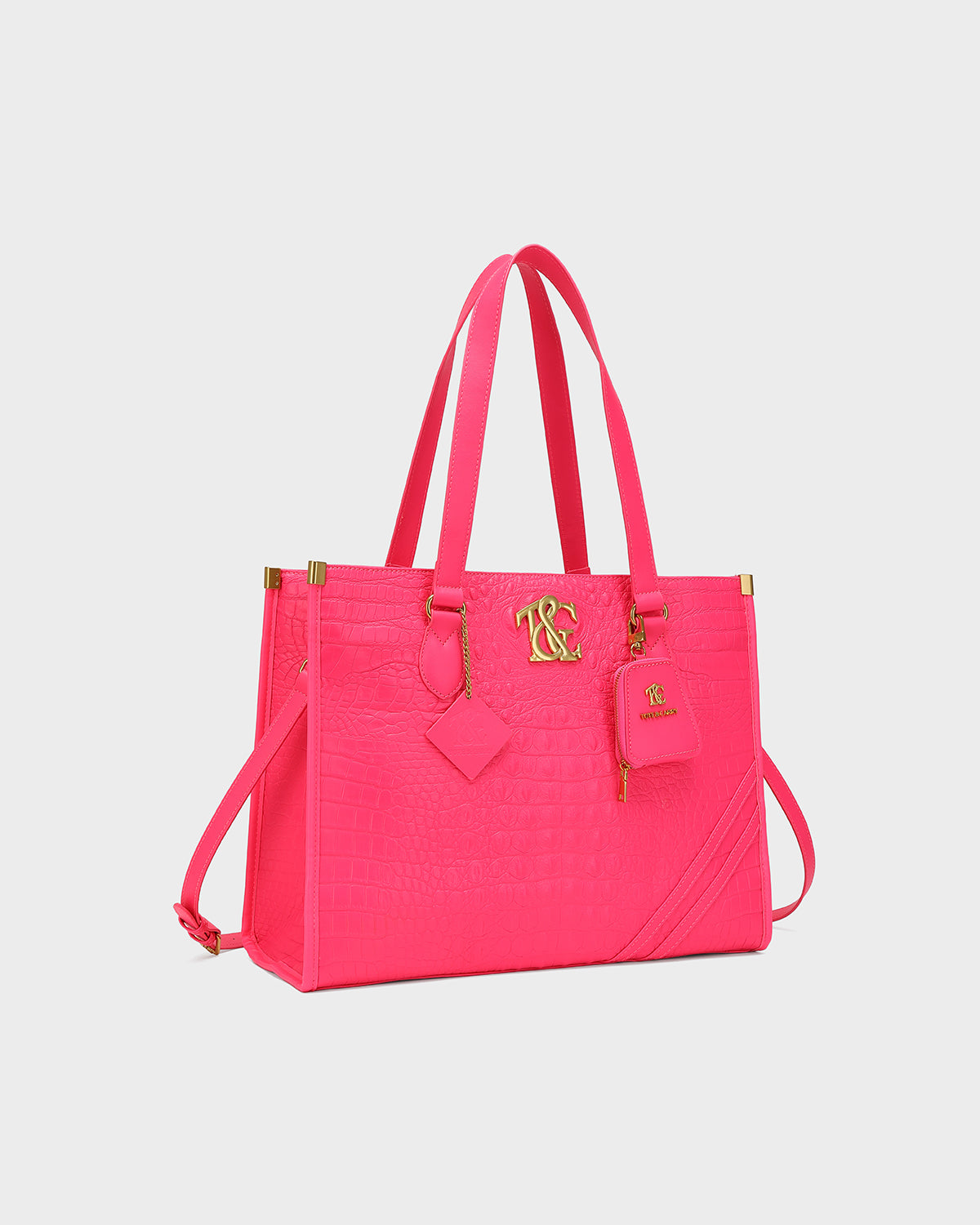 City scape Tote in Neon Pink