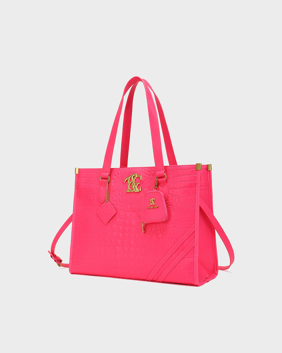 City scape Tote in Neon Pink
