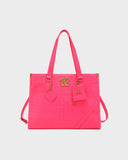 City scape Tote in Neon Pink