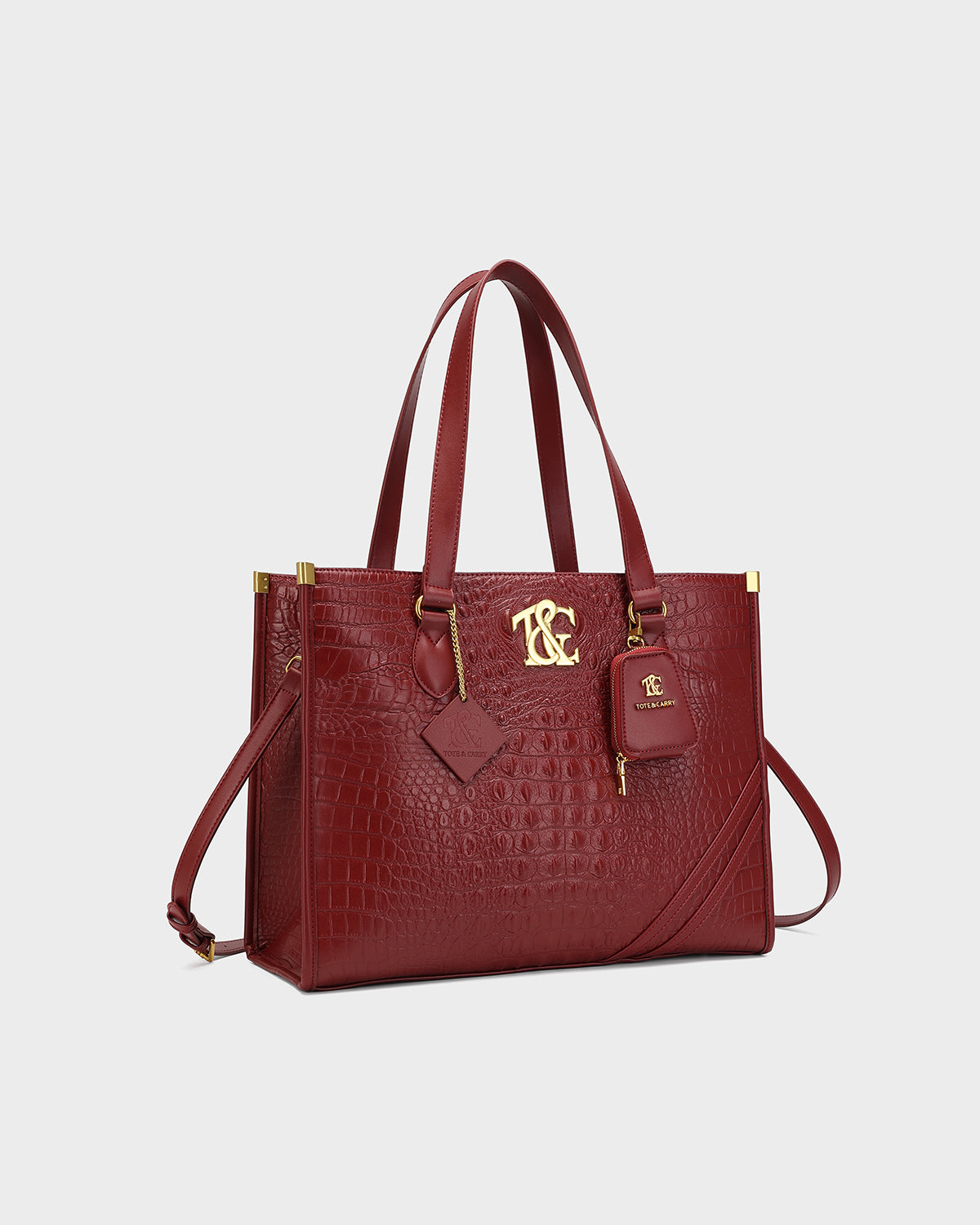 City scape Tote in Wine Red