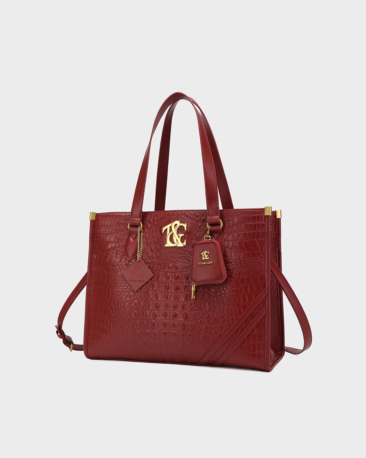City scape Tote in Wine Red
