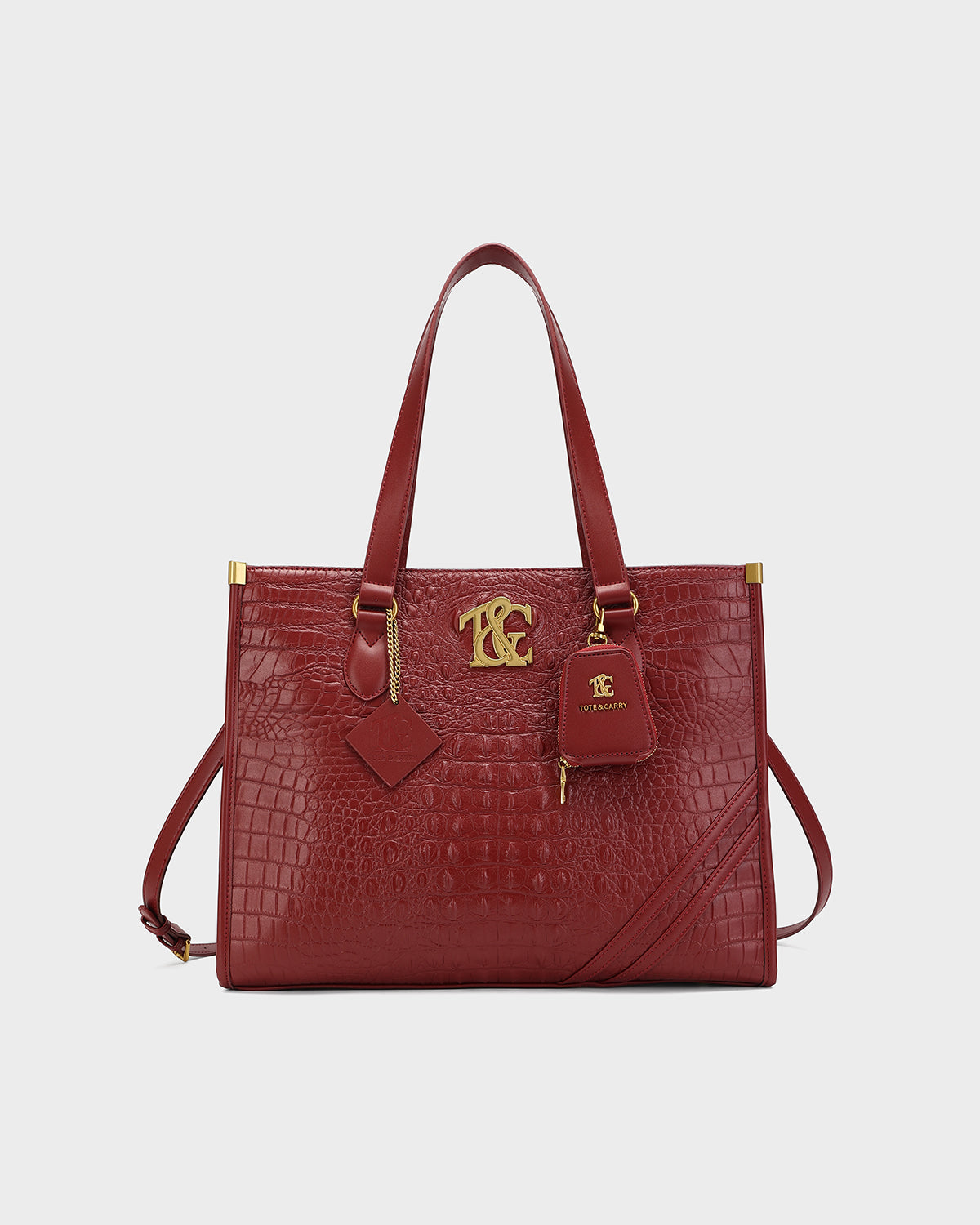 City scape Tote in Wine Red