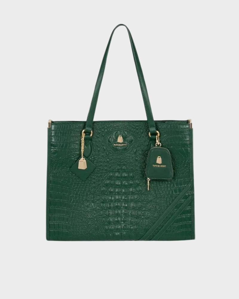 Classic City Tote Bag in Emerald Green