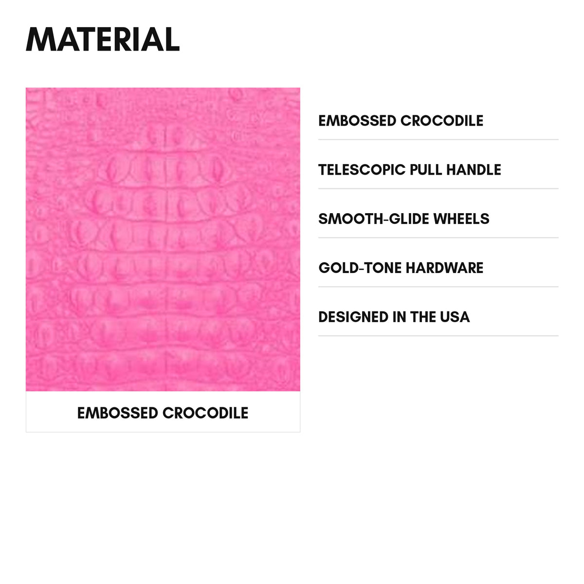 Classic Traveler Rolling Duffle Set in Neon Pink - material