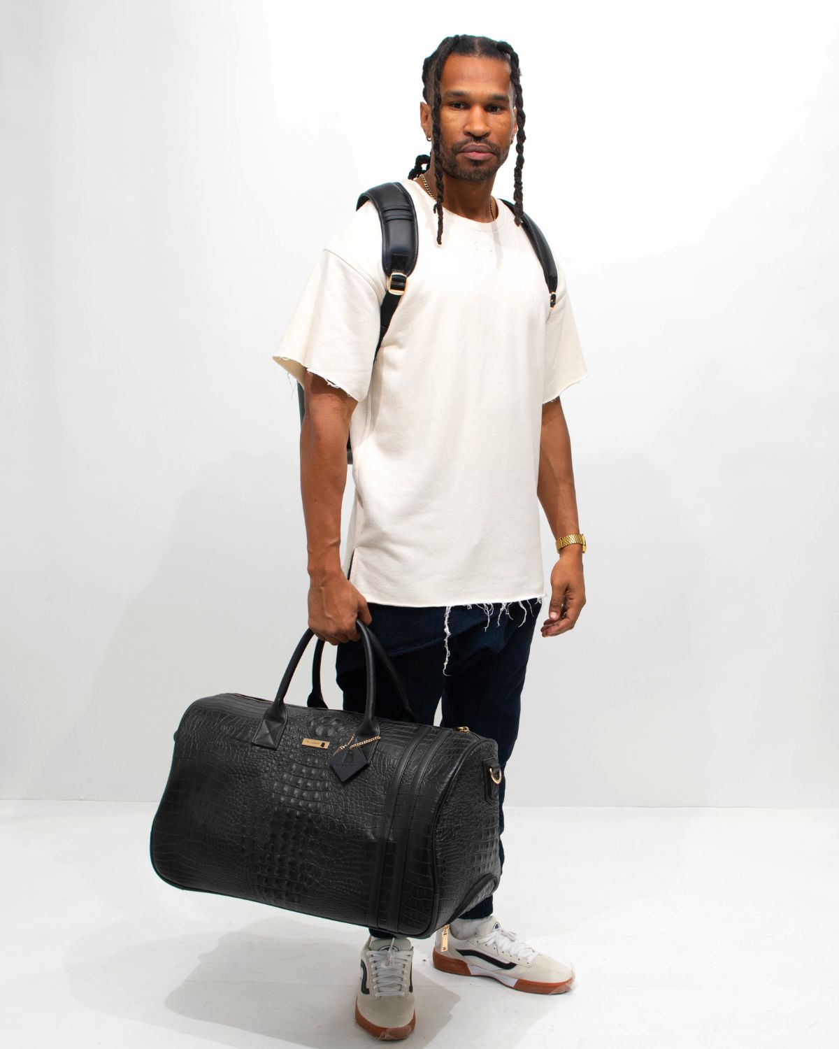 Apollo 2 Rolling Duffle Bag in Black | Designer Bags