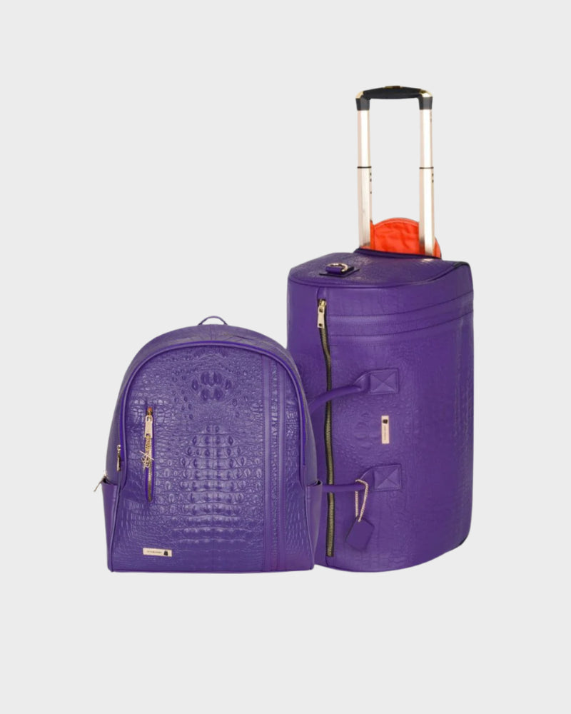 Classic Traveler Rolling Duffle Set in Purple