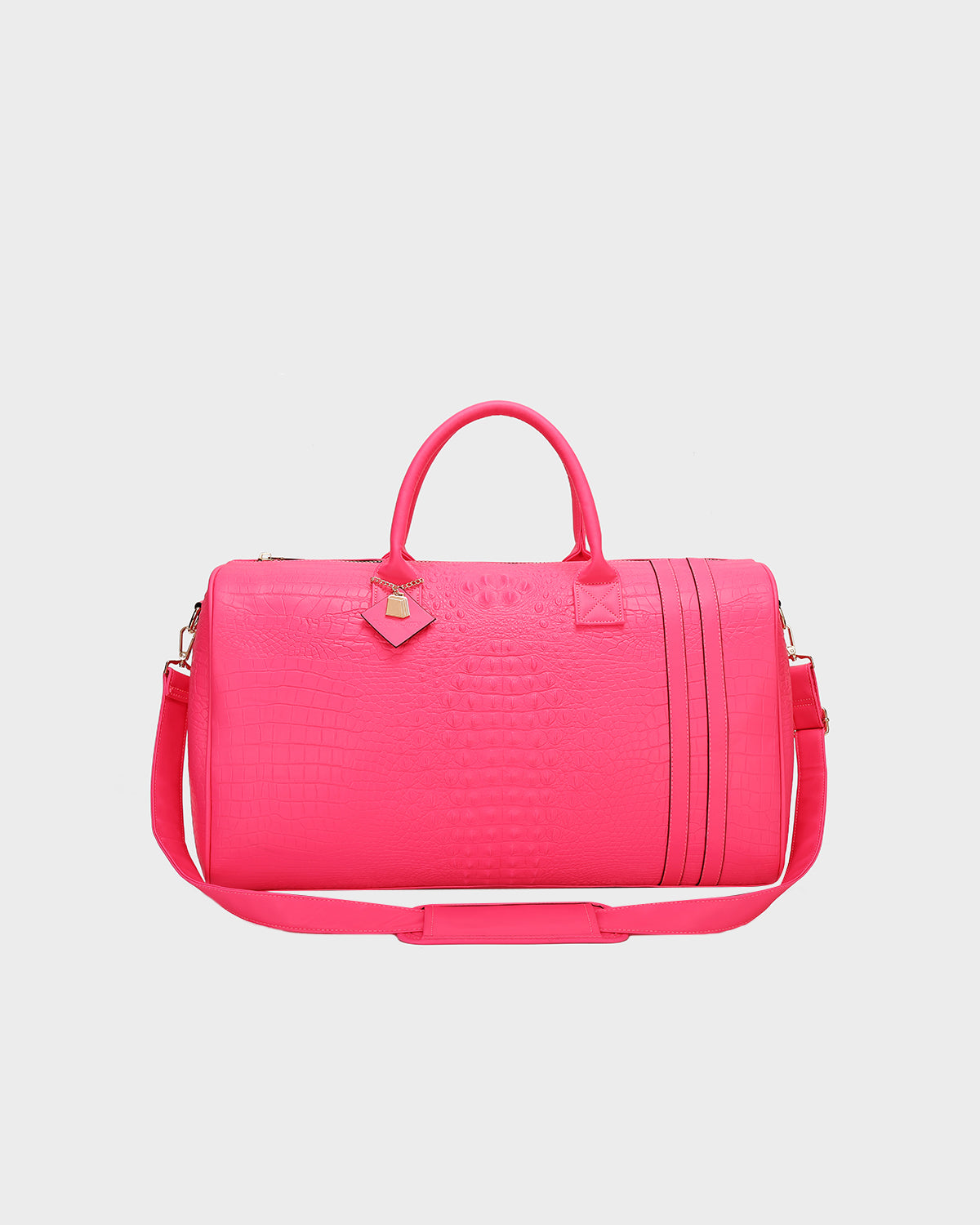 Classic Weekender Duffle Bag in Neon Pink