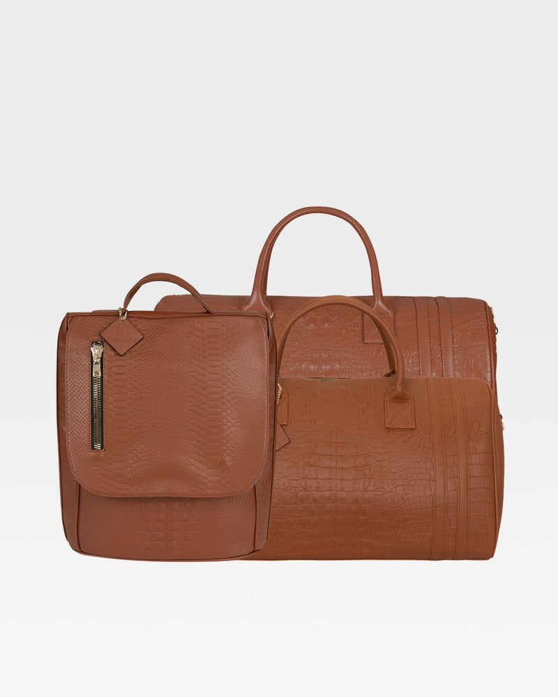Classic Weekender Travel Set in Caramel