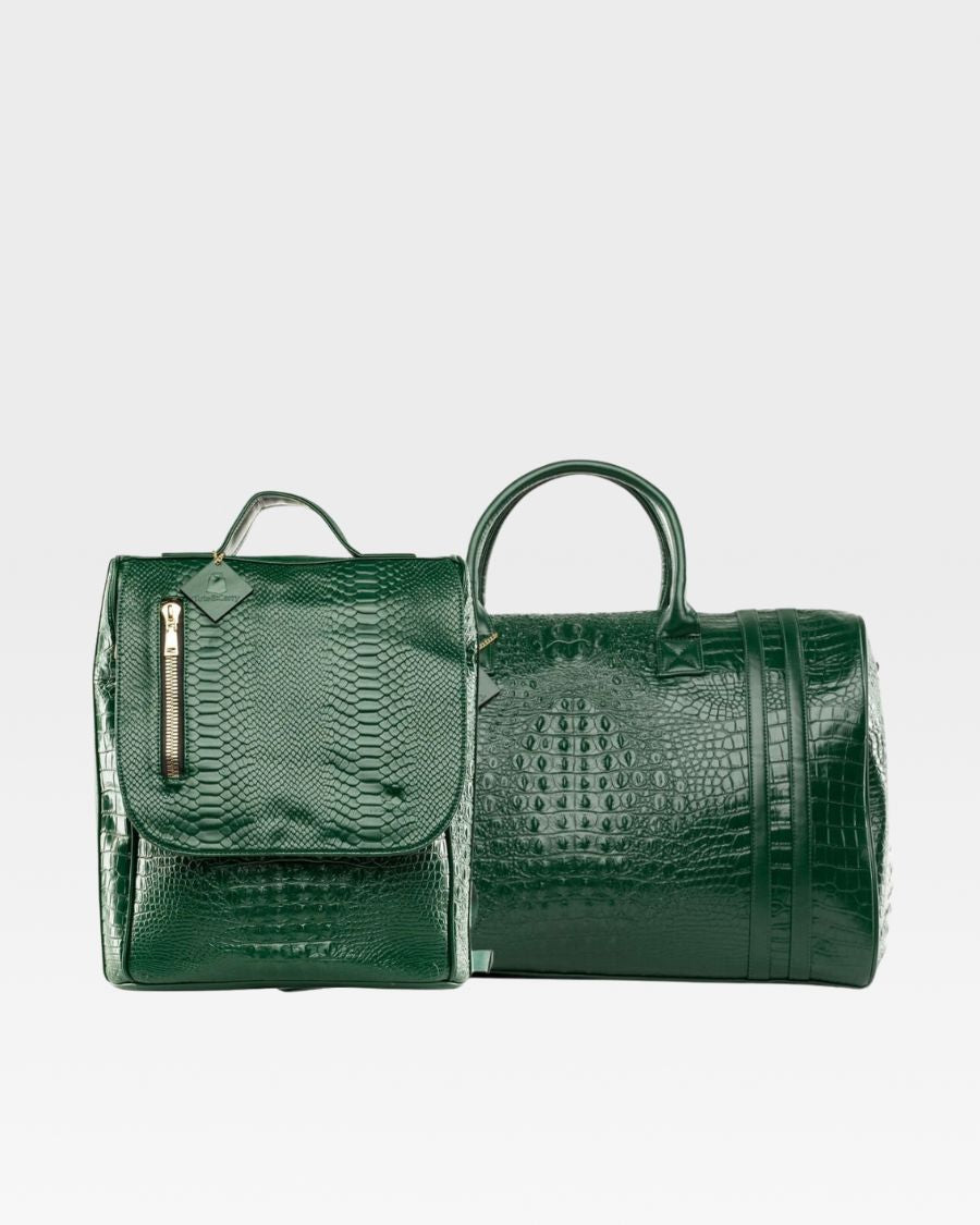 Classic Weekender Travel Set in Emerald Green – Tote&Carry