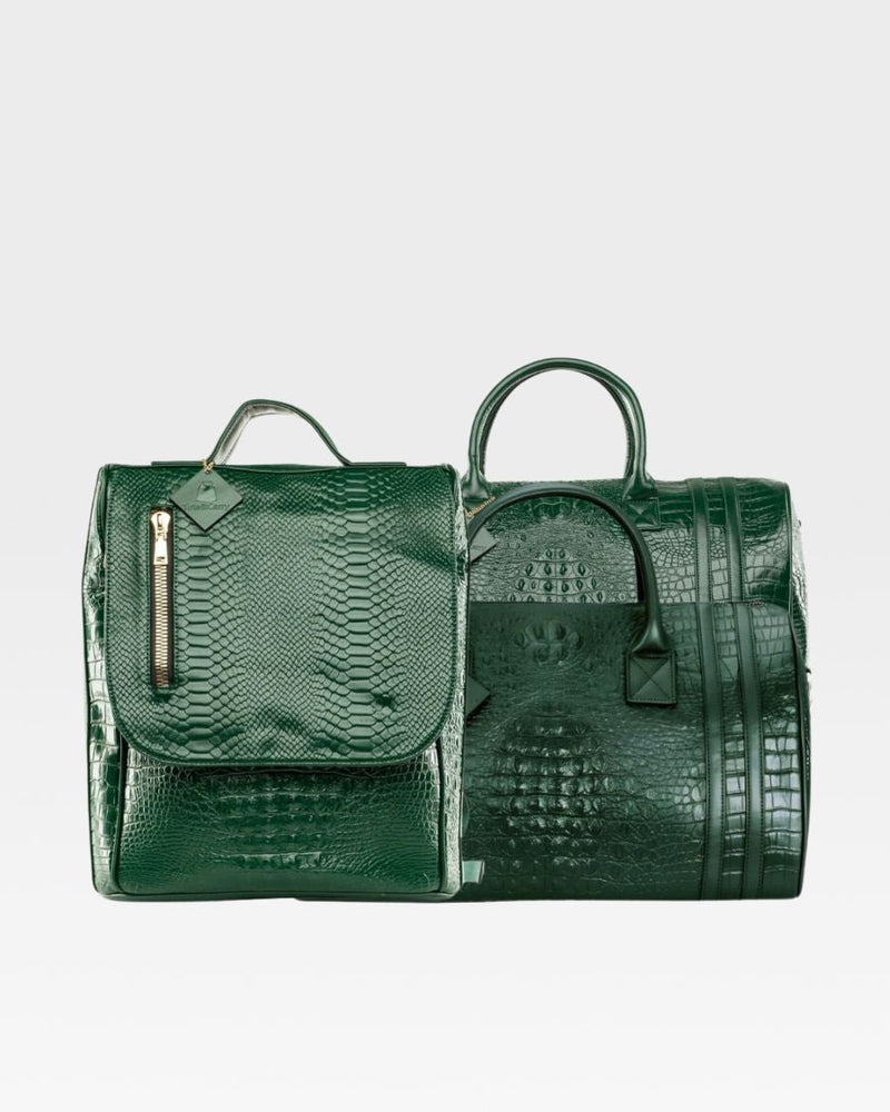Classic Weekender Travel Set in Emerald Green