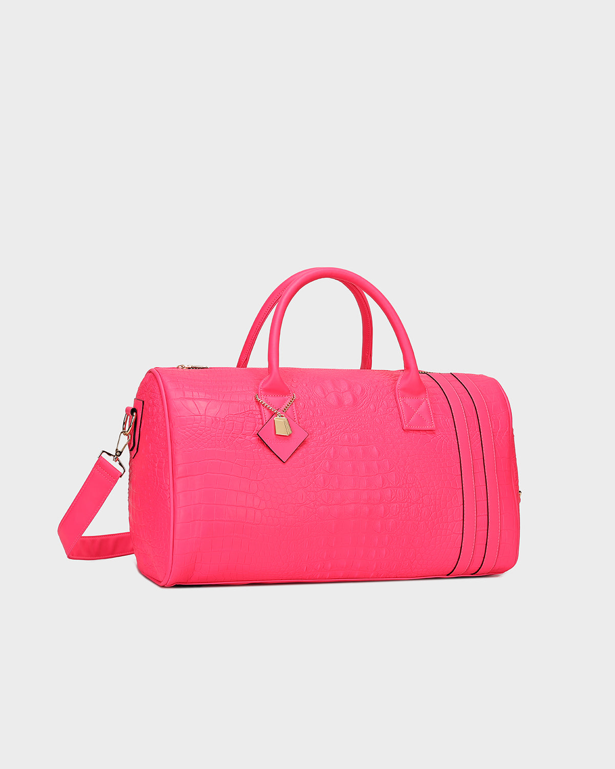 Classic Weekender Duffle Bag in Neon Pink