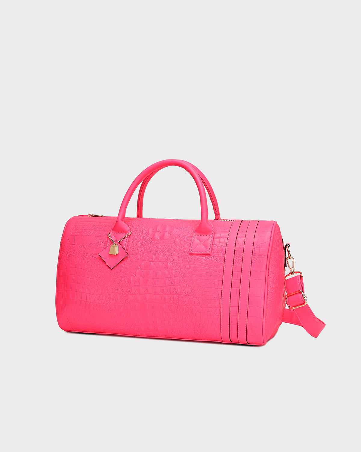 Classic Weekender Duffle Bag in Neon Pink