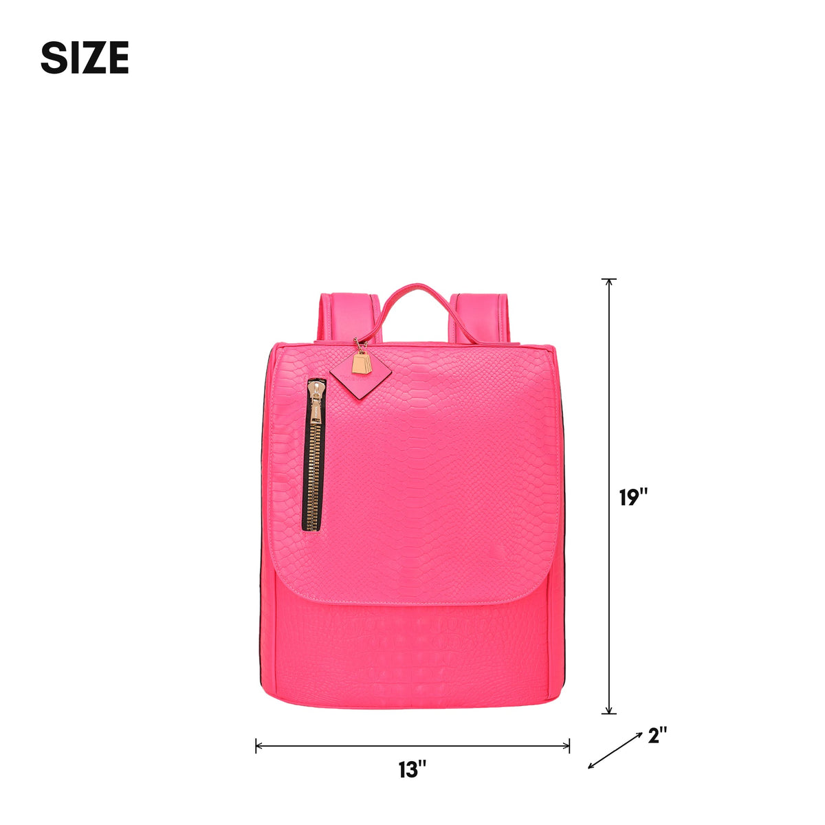 Classic Weekender Backpack in Neon Pink - size, 19 x 13 x 2 inches