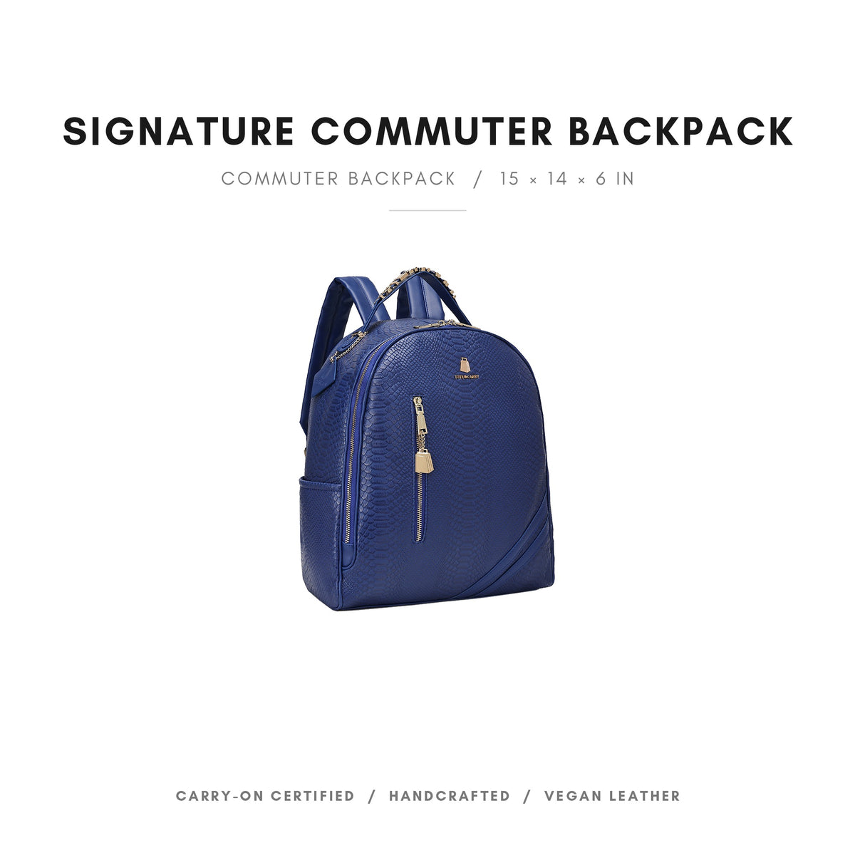 Tote&Carry Signature Commuter Backpack in Royal Blue — commuter backpack, 15 x 14 x 6 inches