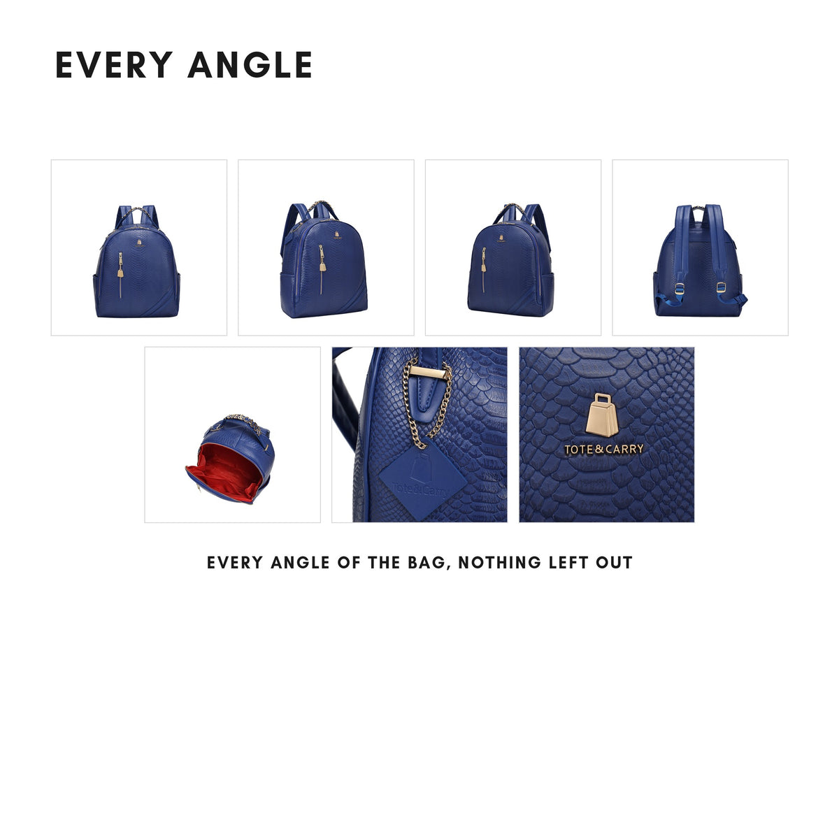 Tote&Carry Signature Commuter Backpack in Royal Blue — every angle, full product gallery
