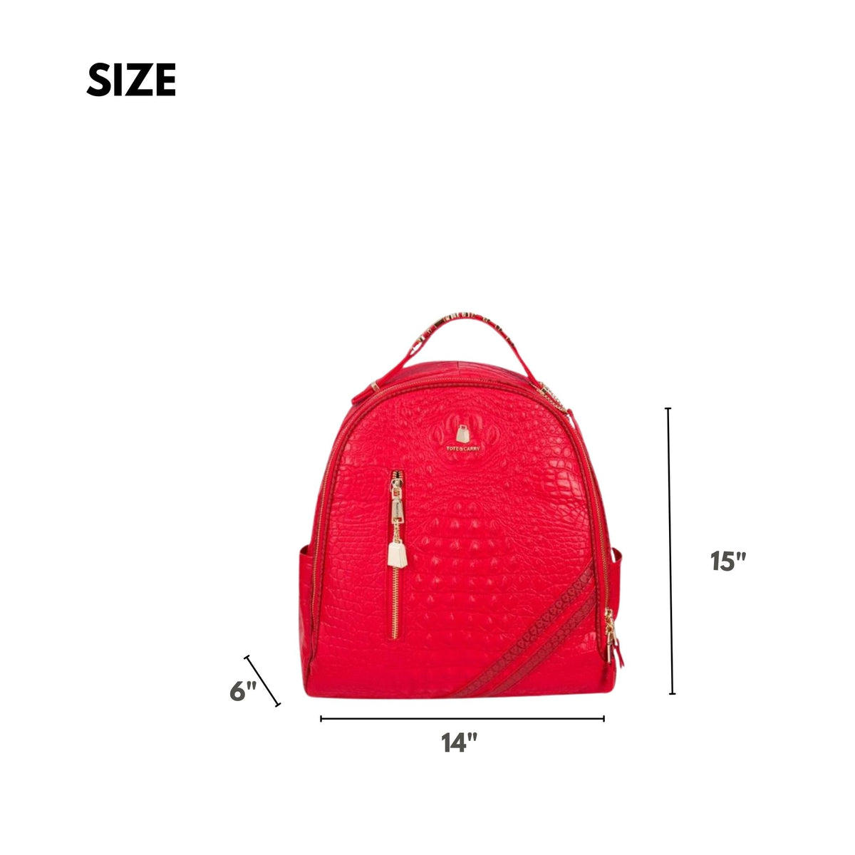 Tote&Carry Statement Commuter Backpack in Red — size, 15 x 14 x 6 inches
