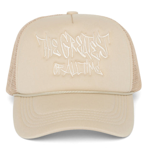Cream White "The Greatest Of All Time" Trucker Hat