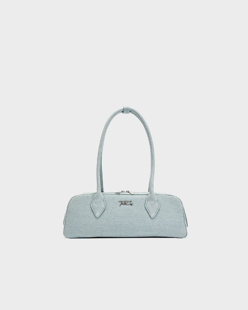 Denim Cityline Baguette Bag in Light Blue